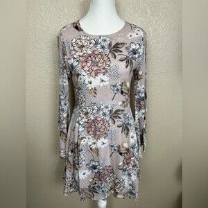 Altar’d State Pale Pink Floral Bell Sleeve Dress
